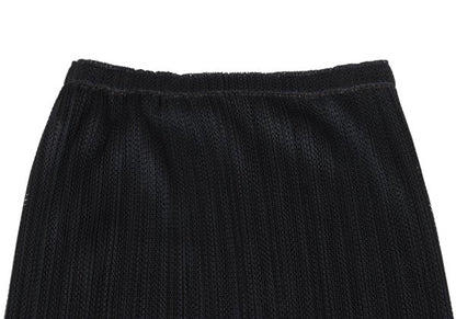 PLEATS PLEASE Mesh Pleated Layered Skirt Black Size 4