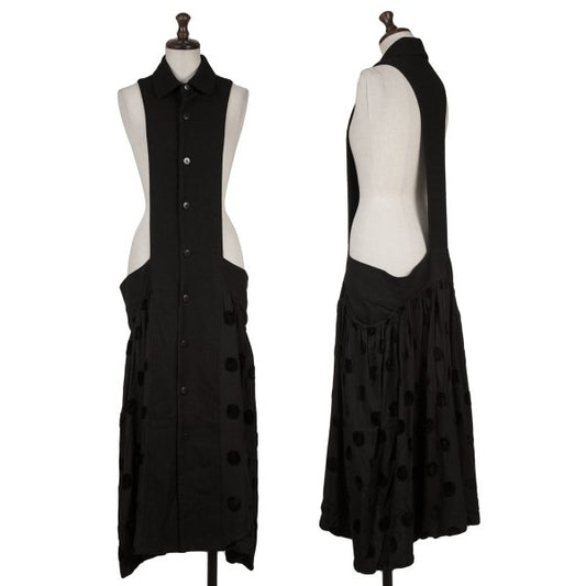 LIMI feu Wool Side Open Hem Dot Design Dress Black Size S