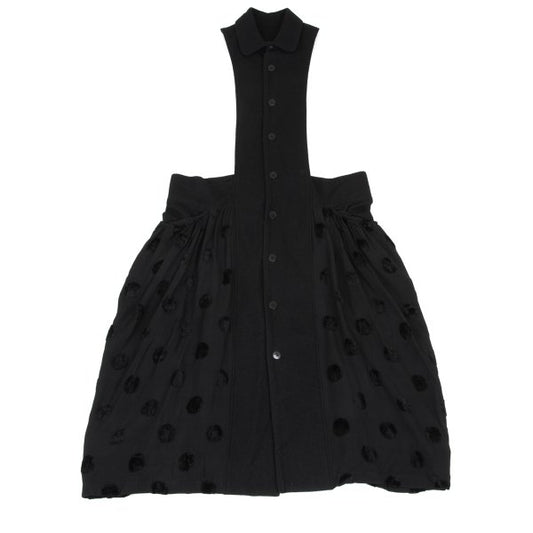 LIMI feu Wool Side Open Hem Dot Design Dress Black Size S