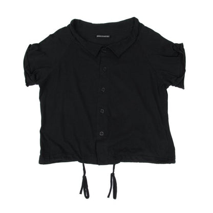 Yohji Yamamoto NOIR Cotton Drawstring Blouse Black Size 2
