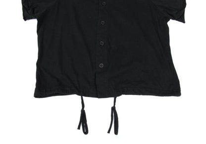 Yohji Yamamoto NOIR Cotton Drawstring Blouse Black Size 2
