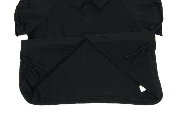 Yohji Yamamoto NOIR Cotton Drawstring Blouse Black Size 2