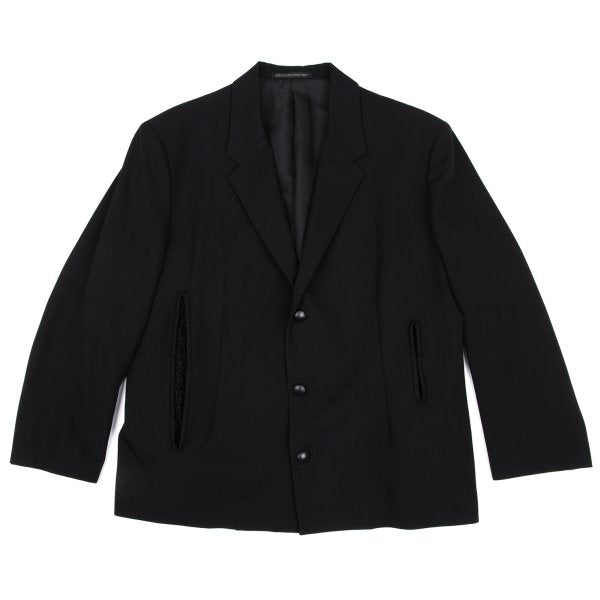 Yohji Yamamoto FEMME 95AW Gabardine Net Jacket Black Size S