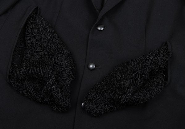Yohji Yamamoto FEMME 95AW Gabardine Net Jacket Black Size S