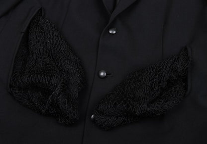 Yohji Yamamoto FEMME 95AW Gabardine Net Jacket Black Size S