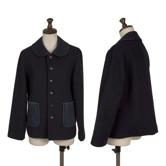 COMME des GARCONS Wool Mixed Patch Pocket Jacket Blue Size M