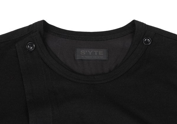 s'yte Cotton Blend Asymmetric Layered Cardigan Black Size 3