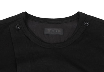 s'yte Cotton Blend Asymmetric Layered Cardigan Black Size 3
