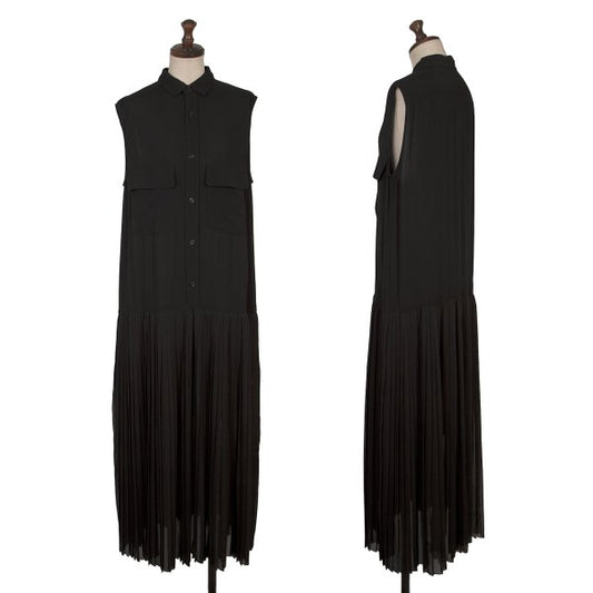 KAYO NAKAMURA by Y's Accordion Pleat Dress Black Size 2