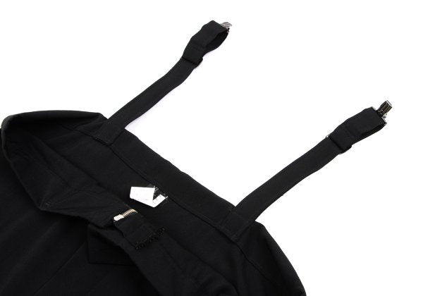 Y's Wool Gabardine Suspender Wrap Dress Black Size 3