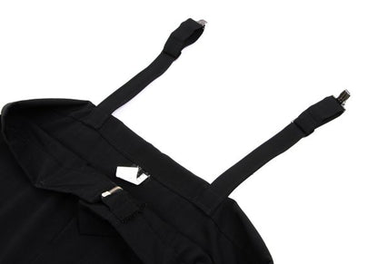 Y's Wool Gabardine Suspender Wrap Dress Black Size 3