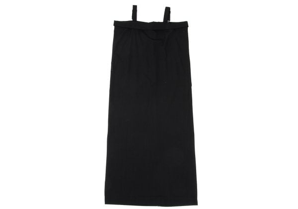 Y's Wool Gabardine Suspender Wrap Dress Black Size 3