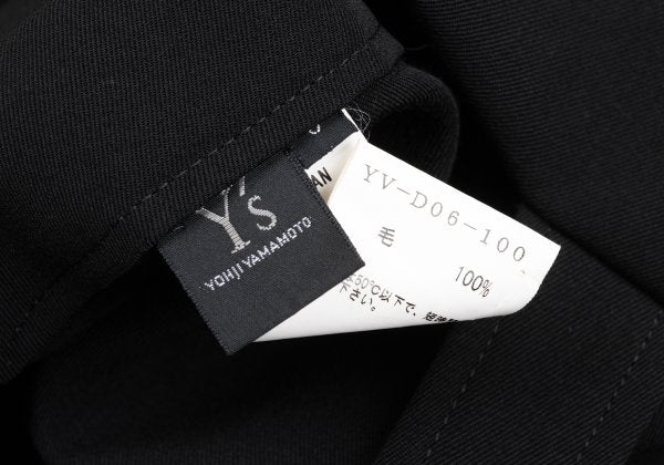 Y's Wool Gabardine Suspender Wrap Dress Black Size 3