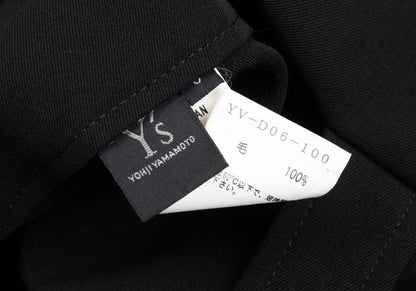 Y's Wool Gabardine Suspender Wrap Dress Black Size 3