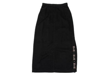 MCM Cupro Side Logo Embroidery Skirt Black Size 67-93