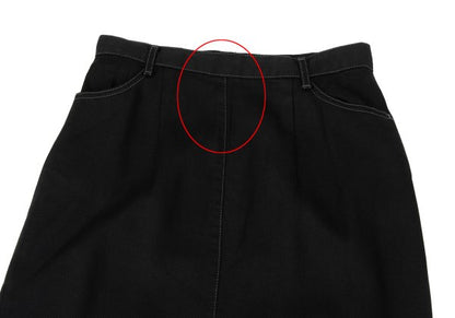 MCM Cupro Side Logo Embroidery Skirt Black Size 67-93