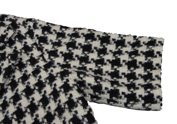 Y's Wool Blend Houndstooth Knit Jacket White Size 2