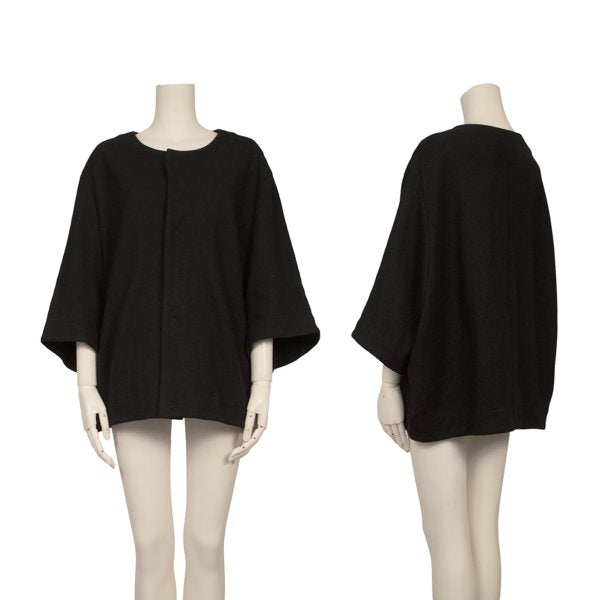 Y's Wool Snap Button Blouse Black Size 2