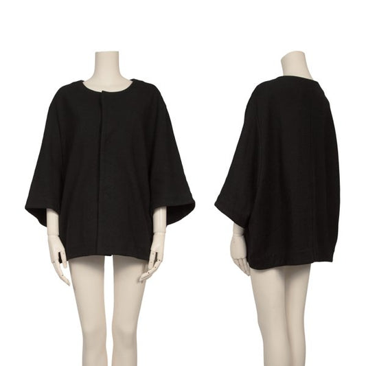 Y's Wool Snap Button Blouse Black Size 2