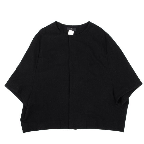 Y's Wool Snap Button Blouse Black Size 2