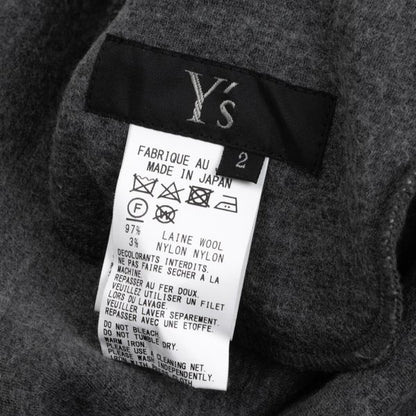Y's Wool Blend Back Half Zip Long Sweater Size 2