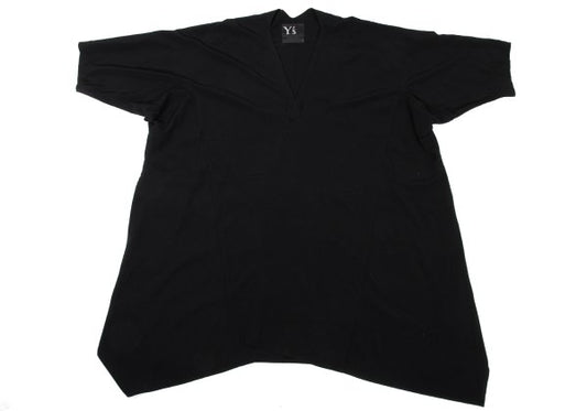 Y's Black V-Neck Panel Design Midi Dress Size 2