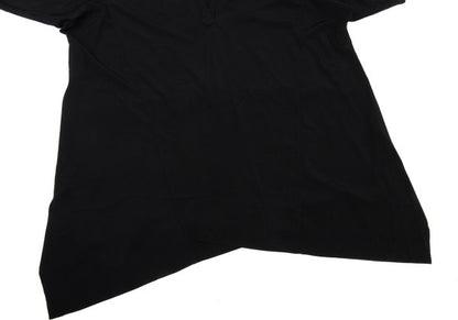 Y's Black V-Neck Panel Design Midi Dress Size 2