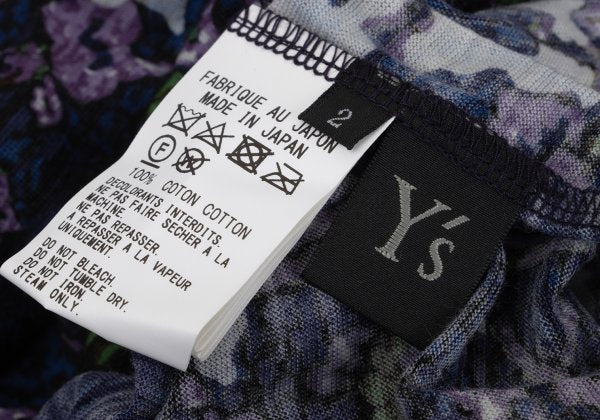 Y's Multi-color Cotton Graphic Print Sheer Top Size 2