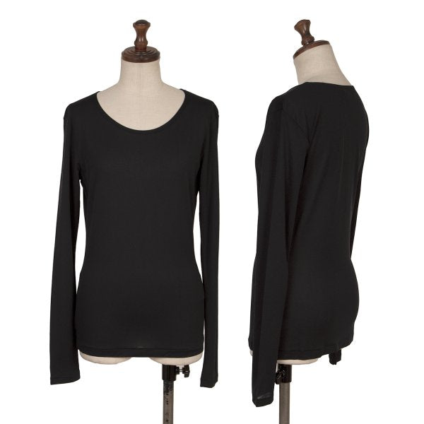 Yohji Yamamoto FEMME Nylon Long Sleeve Top Black Size 3