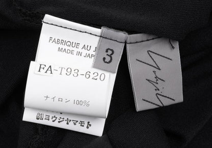 Yohji Yamamoto FEMME Nylon Long Sleeve Top Black Size 3