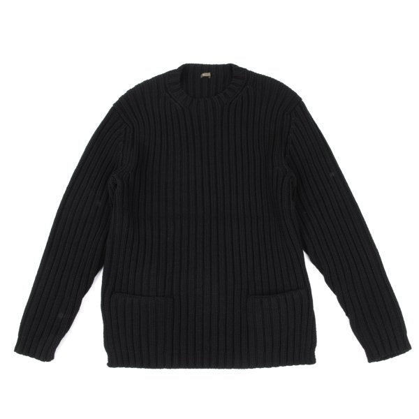 Y's for men Black Wool Low Gauge Knit Sweater Size M