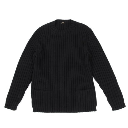 Y's for men Black Wool Low Gauge Knit Sweater Size M