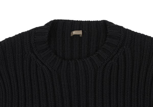 Y's for men Black Wool Low Gauge Knit Sweater Size M