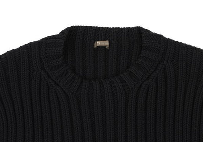 Y's for men Black Wool Low Gauge Knit Sweater Size M