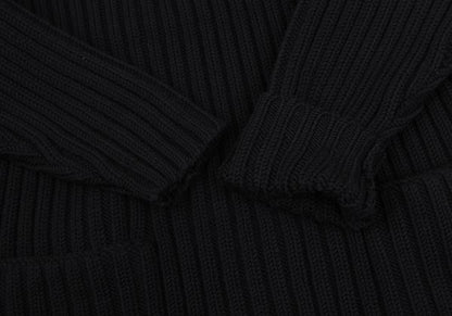 Y's for men Black Wool Low Gauge Knit Sweater Size M