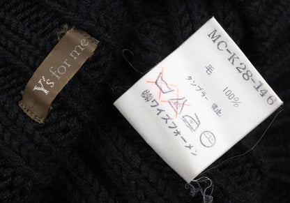 Y's for men Black Wool Low Gauge Knit Sweater Size M