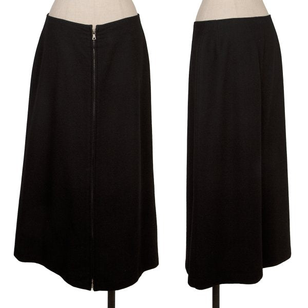 Y's Wool Blend Zip Maxi Skirt Black Size 3