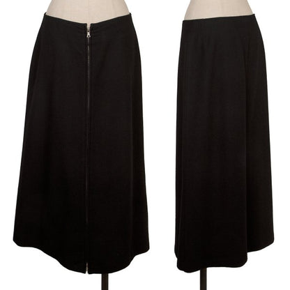 Y's Wool Blend Zip Maxi Skirt Black Size 3