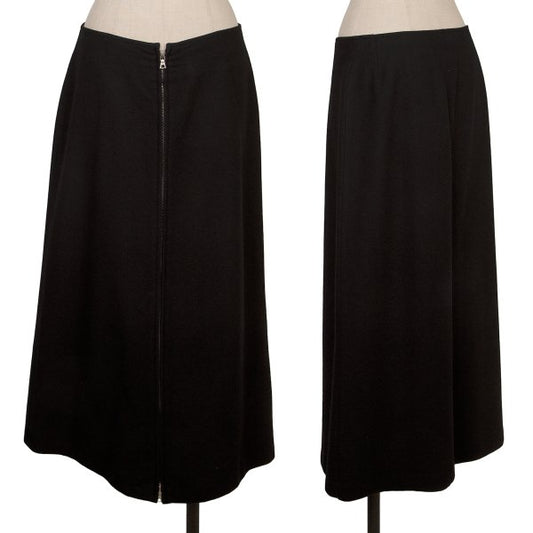 Y's Wool Blend Zip Maxi Skirt Black Size 3