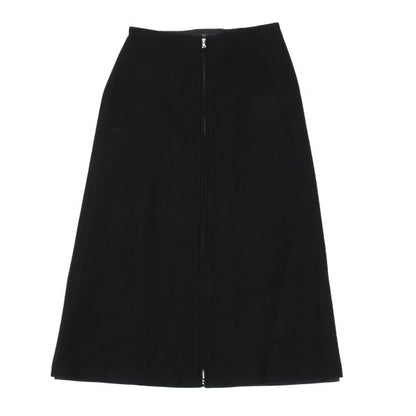 Y's Wool Blend Zip Maxi Skirt Black Size 3