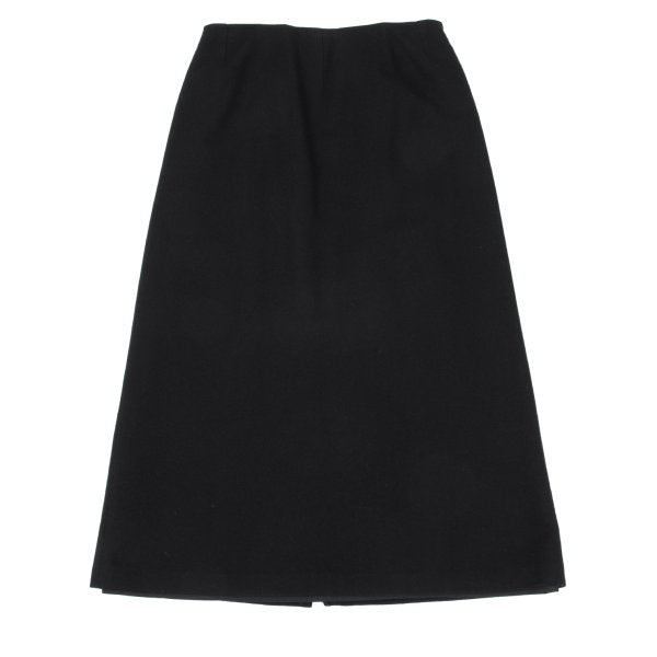 Y's Wool Blend Zip Maxi Skirt Black Size 3