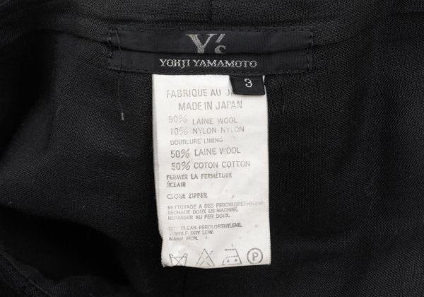 Y's Wool Blend Zip Maxi Skirt Black Size 3