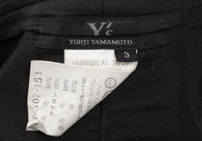 Y's Wool Blend Zip Maxi Skirt Black Size 3