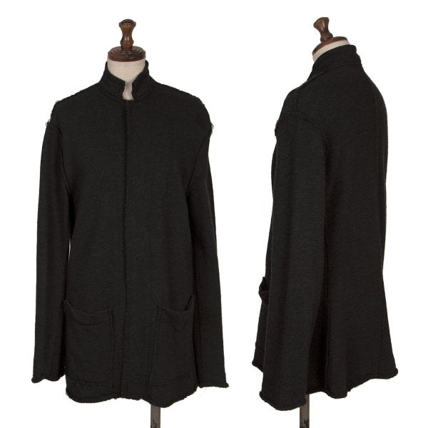 Y's Wool Cut-Off Knit Jacket Charcoal Size 3