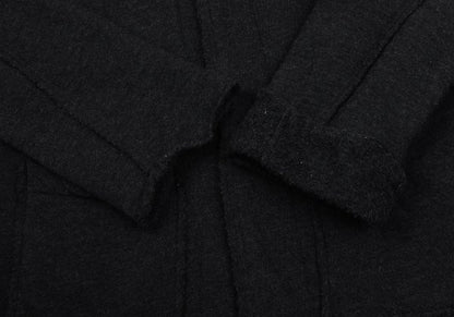 Y's Wool Cut-Off Knit Jacket Charcoal Size 3