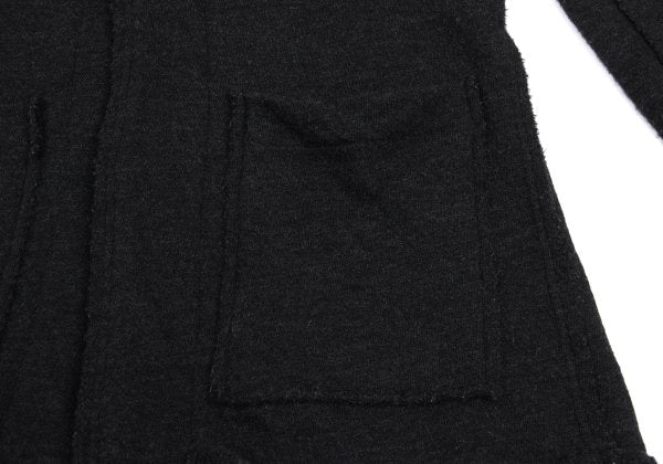 Y's Wool Cut-Off Knit Jacket Charcoal Size 3