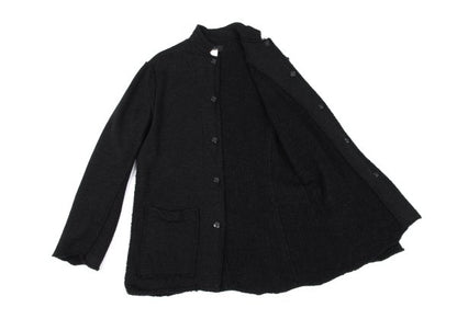 Y's Wool Cut-Off Knit Jacket Charcoal Size 3