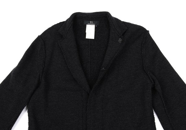 Y's Wool Cut-Off Knit Jacket Charcoal Size 3