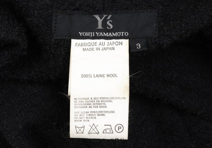 Y's Wool Cut-Off Knit Jacket Charcoal Size 3