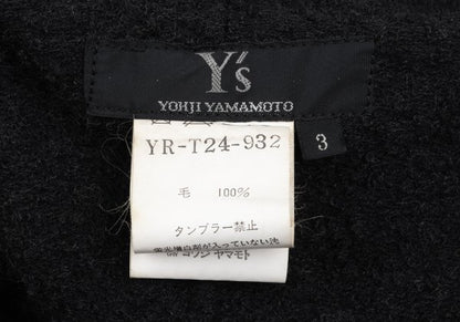 Y's Wool Cut-Off Knit Jacket Charcoal Size 3